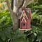 Glitzhome® 12" Hanging Distressed Red Cottage Solid Wood Birdhouse